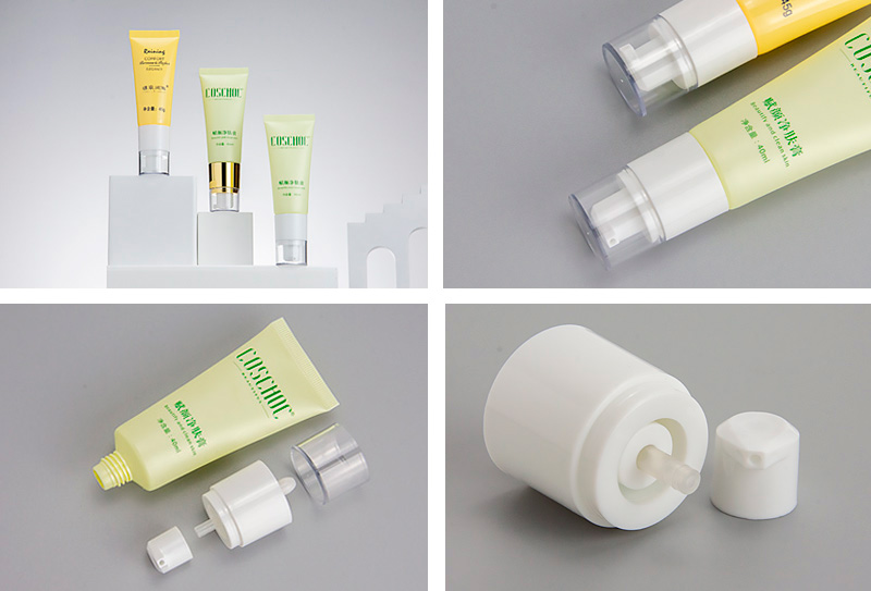 packaging makeup base cream tube with pump